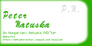 peter matuska business card